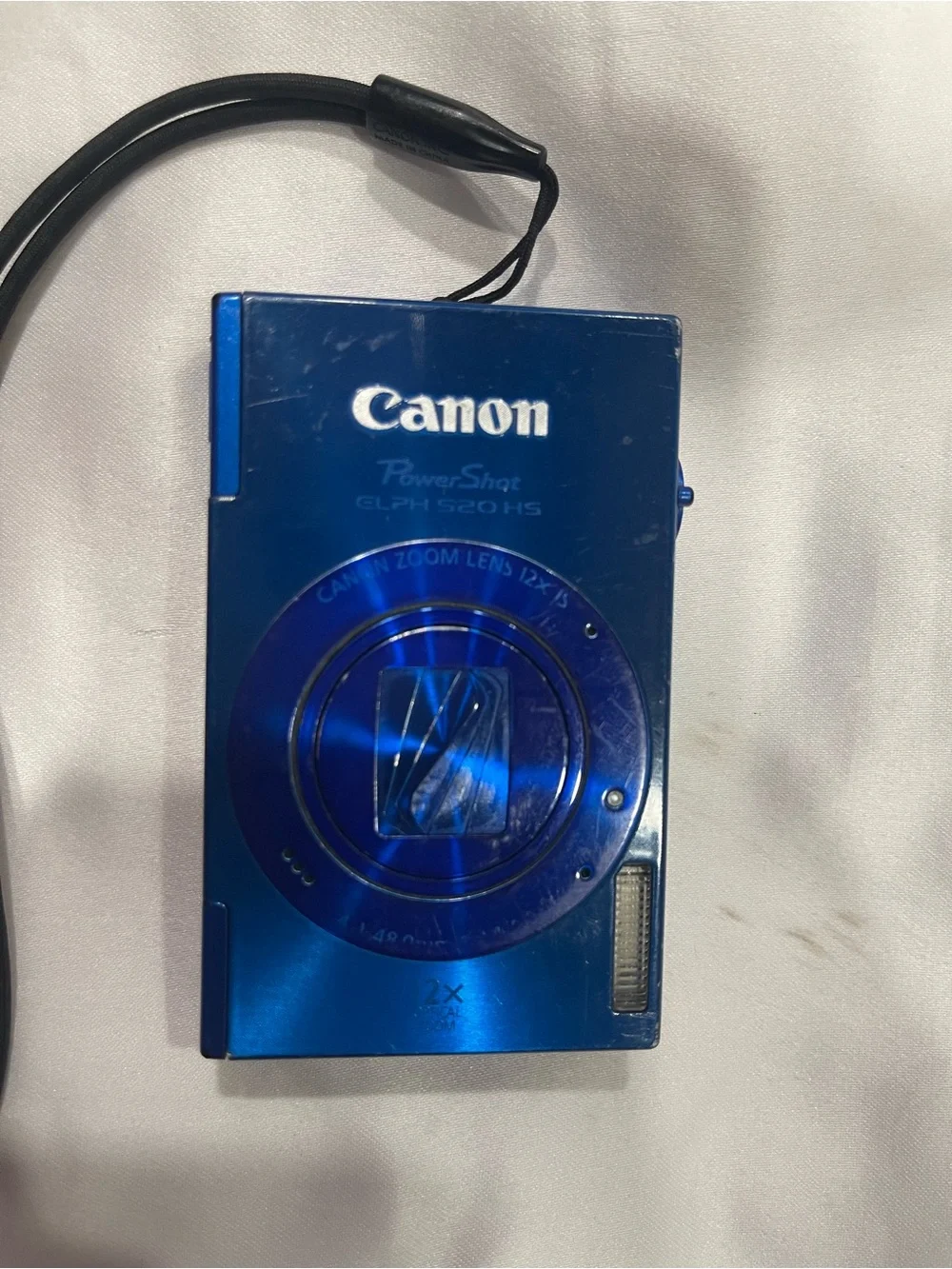 Canon Blue Compact Point-and-Shoot Camera with Wrist Strap